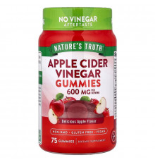 Яблучний оцет, Apple Cider Vinegar, Nature's Truth, смак яблука, 600 мг, 75 веганських жувальних цукерок (200 мг в одній жувальній цукерці)