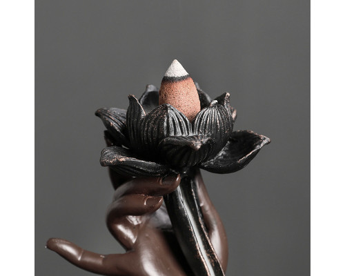 Подставка для благовоний JC2023041300002 Руки Будды с обратным потоком жидкого дыма держатель для ароматических палочек и конусов