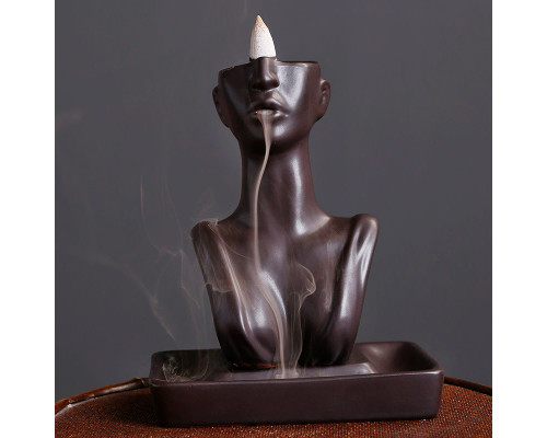 Подставка для благовоний JC2022073000003 Девушка с обратным потоком жидкого дыма держатель для ароматических палочек и конусов Brown