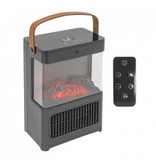 Тепловентилятор керамический Flame YND-BL-02 с пультом имитация камина обогреватель электрический