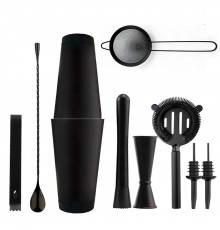 Подарочный набор для бара KM-TZS167 10 предметов барный инвентарь из нержавеющей стали Black