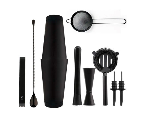 Подарочный набор для бара KM-TZS167 10 предметов барный инвентарь из нержавеющей стали Black