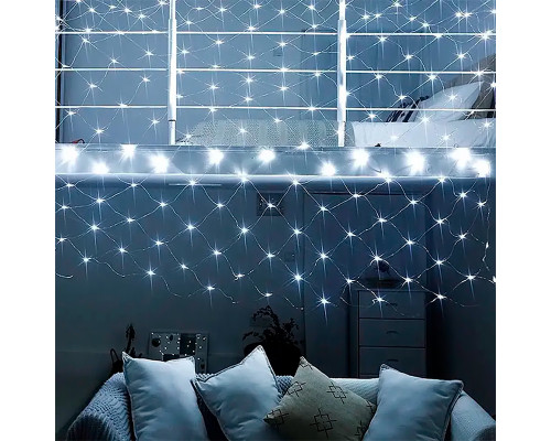 Гирлянда сетка cветодиодная 382902 холодный свет от сети 220V для дома и улицы 3*3 м 320 led