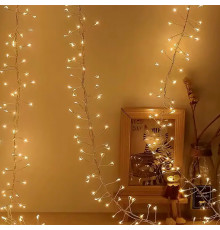 Светодиодная гирлянда Роса ali-702623591322 теплый свет USB с пультом управления декоративные украшение  12 м 400 led