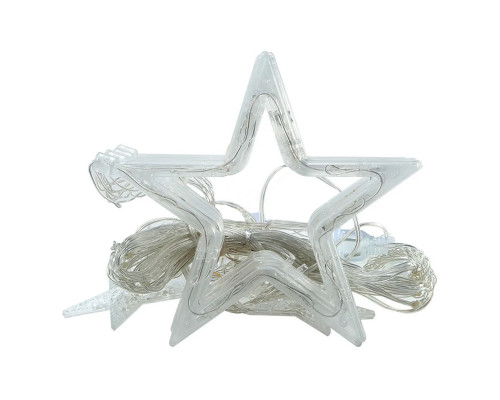 Новогодняя светодиодная гирлянда штора 3*1 метр Звезды Цветной свет