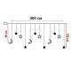 Новогодняя светодиодная гирлянда штора 3*1 метр Месяц и звезда Теплый свет