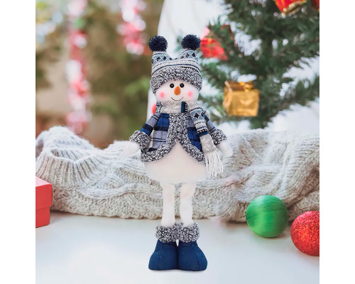 Новогодняя фигурка под елку YH239902B Снеговик 75 см рождественская мягкая игрушка Blue