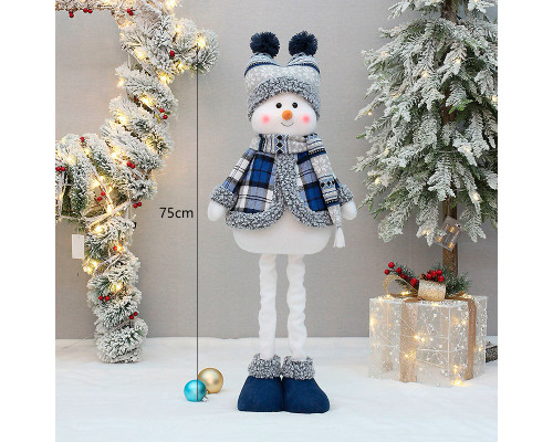 Новогодняя фигурка под елку YH239902B Снеговик 75 см рождественская мягкая игрушка Blue