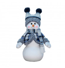 Новогодняя фигурка под елку YH239907B Снеговик 40 см рождественская мягкая игрушка Blue