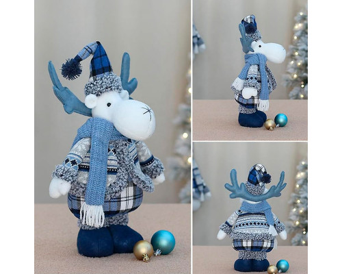 Новогодняя фигурка под елку YH239932 новогодний олень 46 см рождественская мягкая игрушка Blue