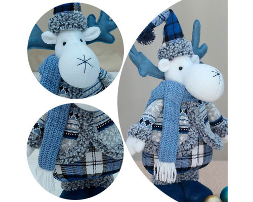 Новогодняя фигурка под елку YH239932 новогодний олень 46 см рождественская мягкая игрушка Blue