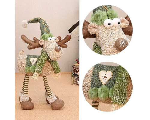 Новогодняя фигурка под елку YH259903 новогодний олень 55 см рождественская мягкая игрушка Green
