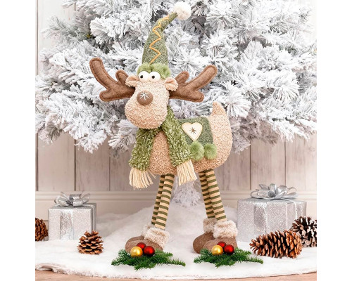 Новогодняя фигурка под елку YH259903 новогодний олень 55 см рождественская мягкая игрушка Green