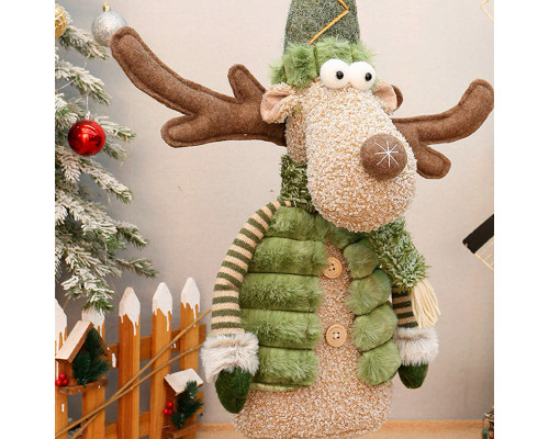 Новогодняя фигурка под елку YH259905A  новогодний олень 85 см рождественская мягкая игрушка Green