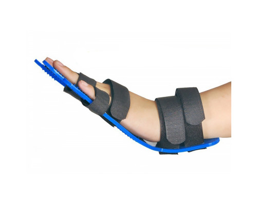 Бандаж фиксатор после инсульта для руки FZ-002 тренажер выпрямитель пальцев кисти против спастичности универсальная Blue