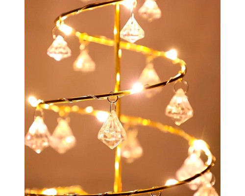 Настольная лампа-ночник SDS001 Хрустальная ёлочка от батареек декоративный светильник новогодний Теплый свет