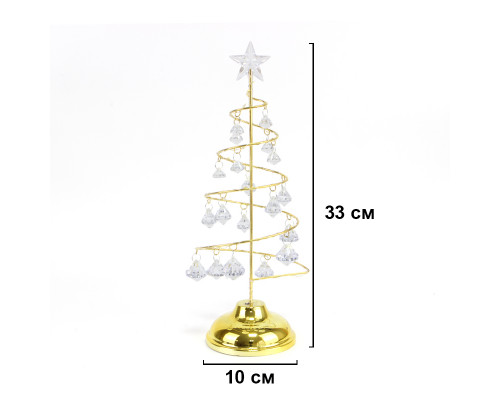Настольная лампа-ночник SDS001 Хрустальная ёлочка от батареек декоративный светильник новогодний Теплый свет