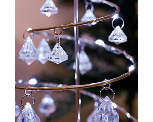 Настольная лампа-ночник SDS001 Хрустальная ёлочка от батареек декоративный светильник новогодний Холодный свет