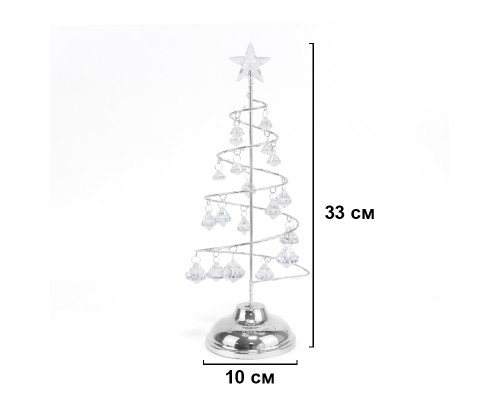 Настольная лампа-ночник SDS001 Хрустальная ёлочка от батареек декоративный светильник новогодний Холодный свет