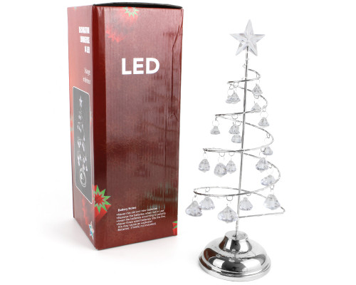 Настольная лампа-ночник SDS001 Хрустальная ёлочка от батареек декоративный светильник новогодний Холодный свет