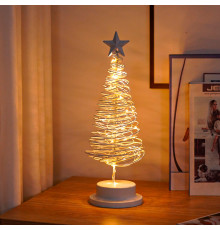 Настольная лампа-ночник SDА011 Ёлочка от батареек декоративный светильник новогодний Холодный свет