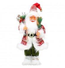 Новогодняя фигурка под елку D-303332 Санта Клаус 30 см рождественская мягкая игрушка Red
