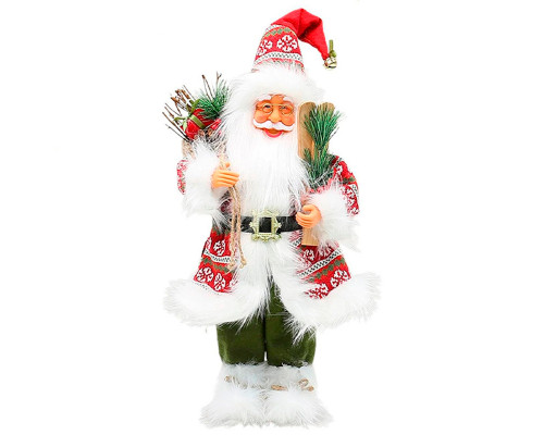 Новогодняя фигурка под елку D-303332 Санта Клаус 30 см рождественская мягкая игрушка Red