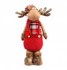 Новогодняя фигурка под елку YF201898A  новогодний олень 42 см рождественская мягкая игрушка Red
