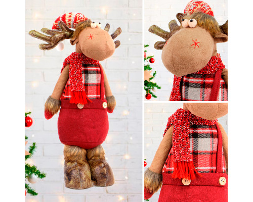 Новогодняя фигурка под елку YF201898A  новогодний олень 42 см рождественская мягкая игрушка Red