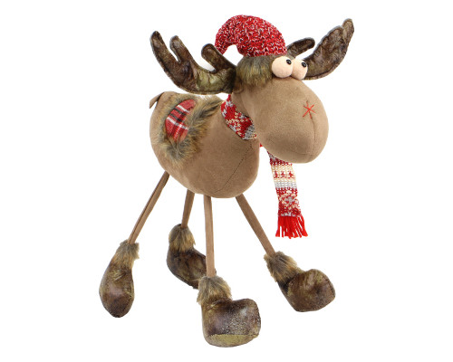 Новогодняя фигурка под елку YF201899  новогодний олень 45 см рождественская мягкая игрушка Red