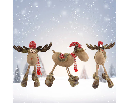 Новогодняя фигурка под елку YF201899  новогодний олень 45 см рождественская мягкая игрушка Red