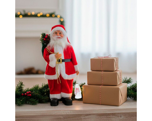 Новогодняя фигурка под елку YJ28003 Санта Клаус 30 см рождественская мягкая игрушка Red