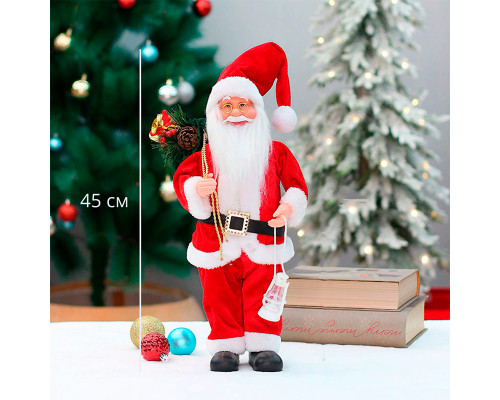 Новогодняя фигурка под елку YJ28003 Санта Клаус 30 см рождественская мягкая игрушка Red