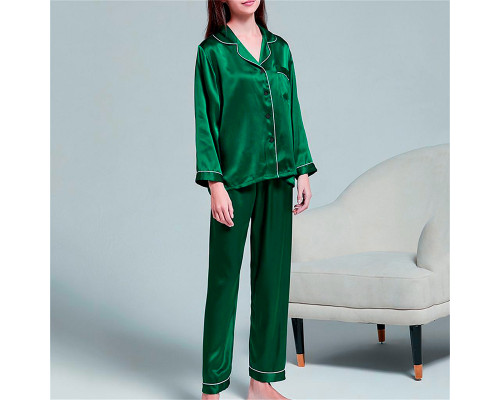Комплект женской пижамы 806 Зеленый рубашка с длинным рукавом и штанами одежда для дома 2XL