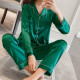 Комплект женской пижамы 806 Зеленый рубашка с длинным рукавом и штанами одежда для дома XL
