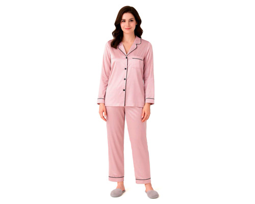 Комплект женской пижамы 806 Розовый рубашка с длинным рукавом и штанами одежда для дома XL