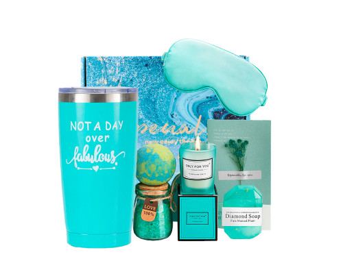 Подарочный Spa Box 0222 23*23*10.5 см из 6 предметов термостакан+алмазное мыло+бомбочка для ванны+соль для ванны+ароматическая свеча+открытка Tiffany