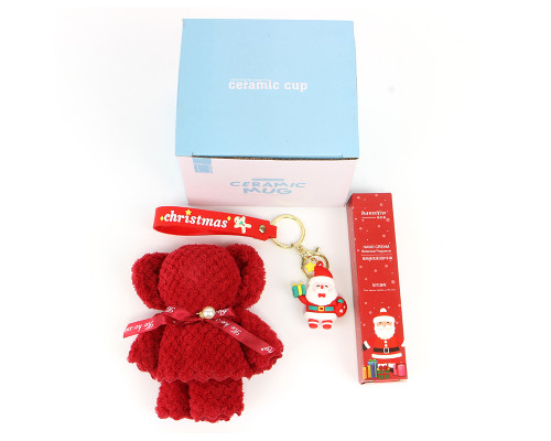 Рождественский подарочный набор 06 чашка брелок крем для рук игрушка новогодний подарок