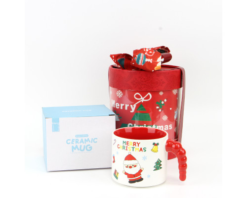 Рождественский подарочный набор 06 чашка брелок крем для рук игрушка новогодний подарок