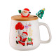 Рождественская чашка "Merry Christmass" Санта JJX003 кружка с ложечкой новогодняя в подарочной упаковке