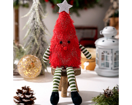 Рождественская игрушка Елочка A16  новогодний декор Red