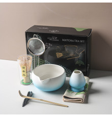 Набор Mavanto 5654 для приготовления чая матча 7 предметов Blue + White