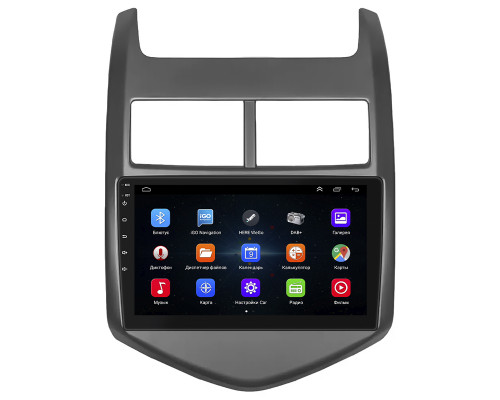 Штатная магнитола Lesko для Chevrolet Aveo II 2011-2020 с 9-дюймовым экраном, Wi-Fi и GPS