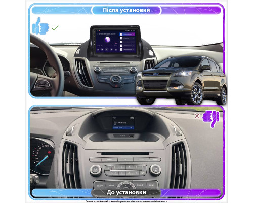 Штатная магнитола Lesko для Ford Escape III 2012-2015 экран 9" 2/32Gb CarPlay 4G Wi-Fi GPS Prime