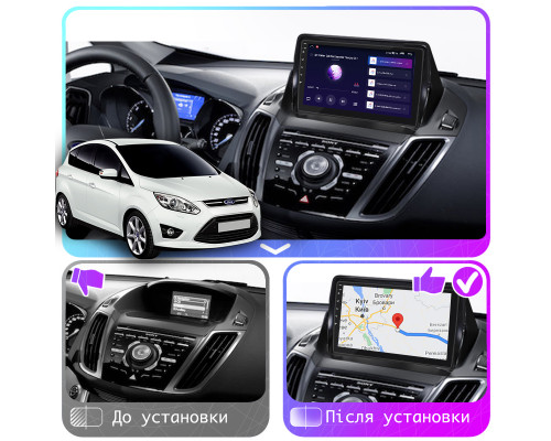 Штатная магнитола Lesko для Ford Escape III Рестайлинг 2015-2019 экран 9" 2/32Gb CarPlay 4G Wi-Fi GPS Prime
