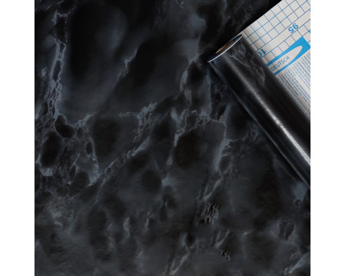 Самоклеющаяся пленка 0,45х10м х 0,07мм Черный мрамор SW-00000820