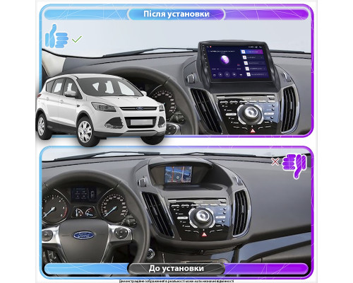 Штатная магнитола Lesko для Ford Kuga II 2012-2016 экран 9" 4/64Gb 4G Wi-Fi GPS Top