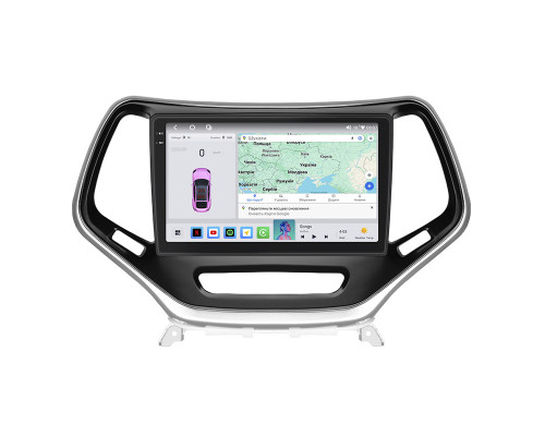 Штатная магнитола Lesko для Jeep Cherokee V (KL) 2013-2018 экран 10" 4/64 QLED CarPlay 4G Wi-Fi GPS 360 Prime