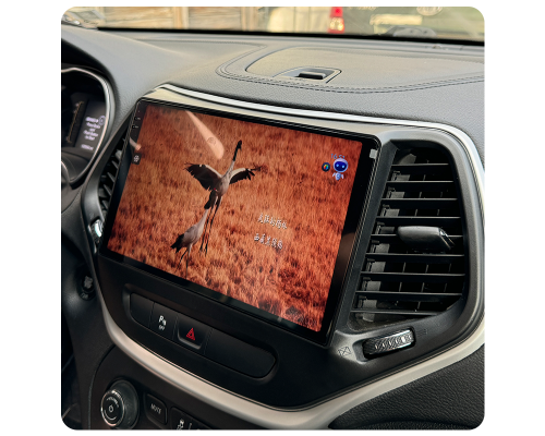 Штатная магнитола Lesko для Jeep Cherokee V (KL) 2013-2018 экран 10" 4/64Gb 4G Wi-Fi GPS Top