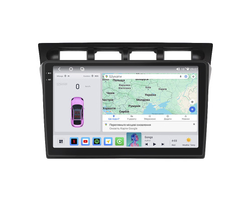 Штатная магнитола Lesko для Kia Picanto I 2004-2007 экран 9" 4/64 QLED CarPlay 4G Wi-Fi GPS 360 Prime
